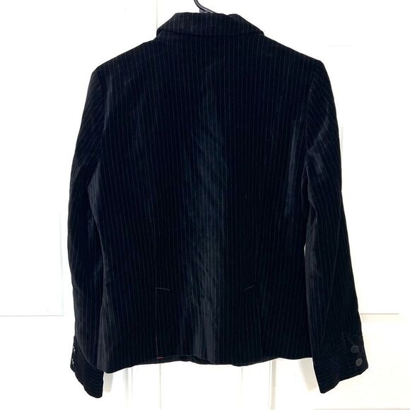 Tommy Hilfiger Vintage Y2K Black Velvet Pin Striped Blazer Jacket Size L - Picture 2 of 13